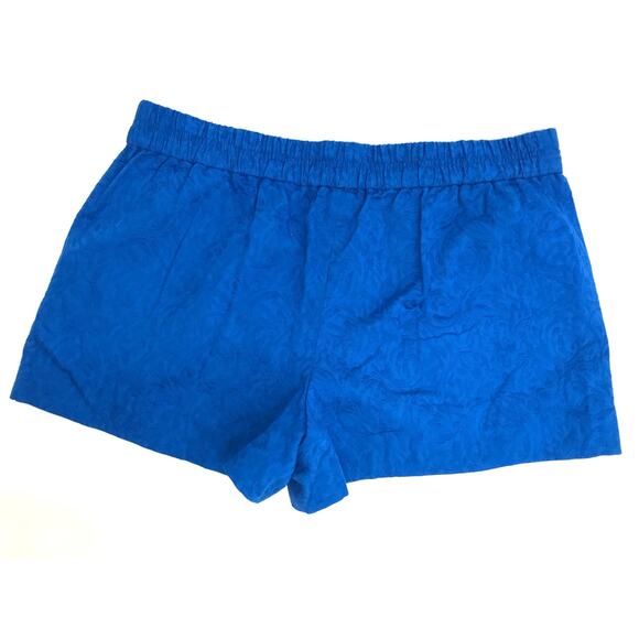 J. Crew Factory Royal Blue Floral Elastic Waist Shorts Size 14 - Picture 5 of 7